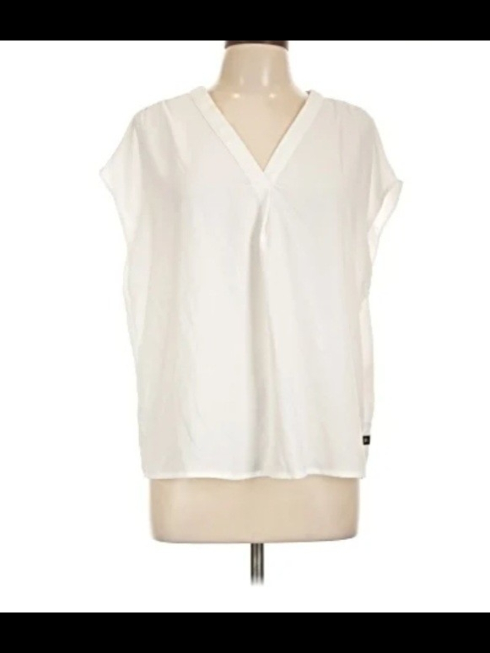 Banana Republic Women's White V-Neck Pullover Blouse